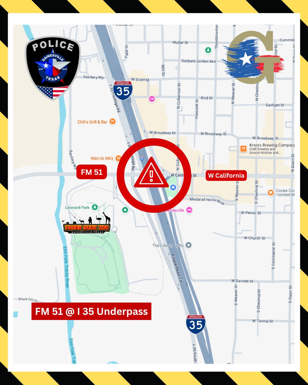 California Exit Closed off I-35 (2)